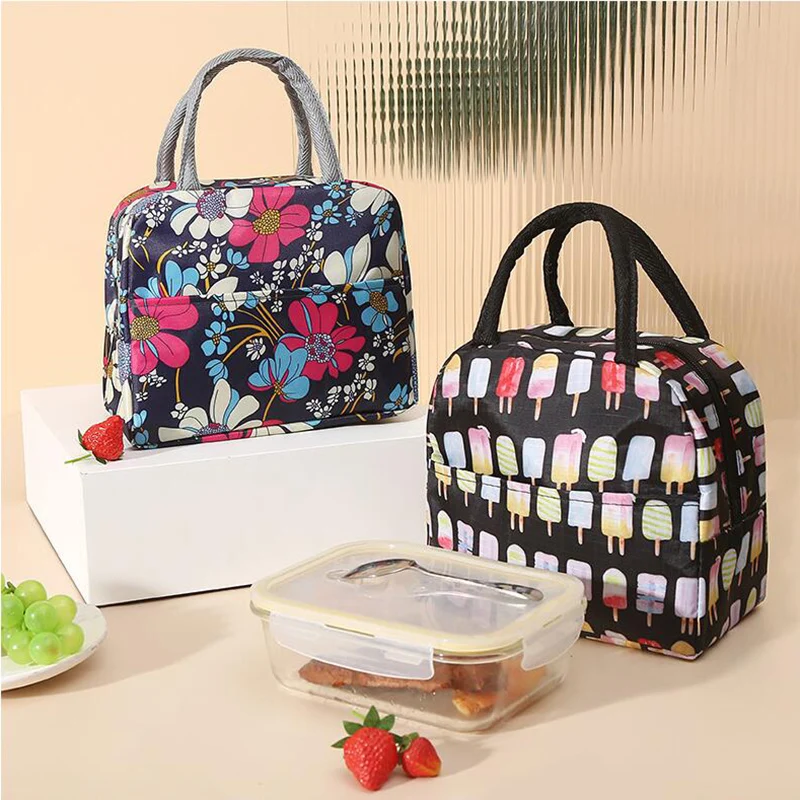 Lunch Bag Handle Insulation Cooler Bag for Women Kid Lunch Box Picnic Travel Portable Food Storage Breakfast Thermal Food Bag