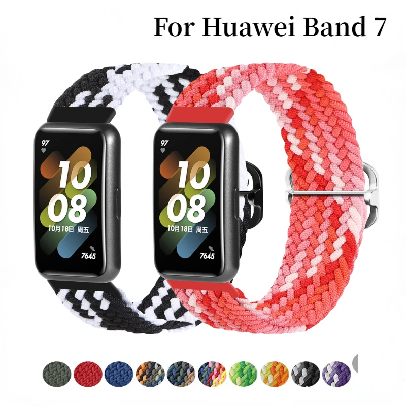 

Nylon Braided Loop Strap For Huawei band 7 Comfortable Bracelet Replacement Wristband Correa For Huawei band 7 Belt Accessories