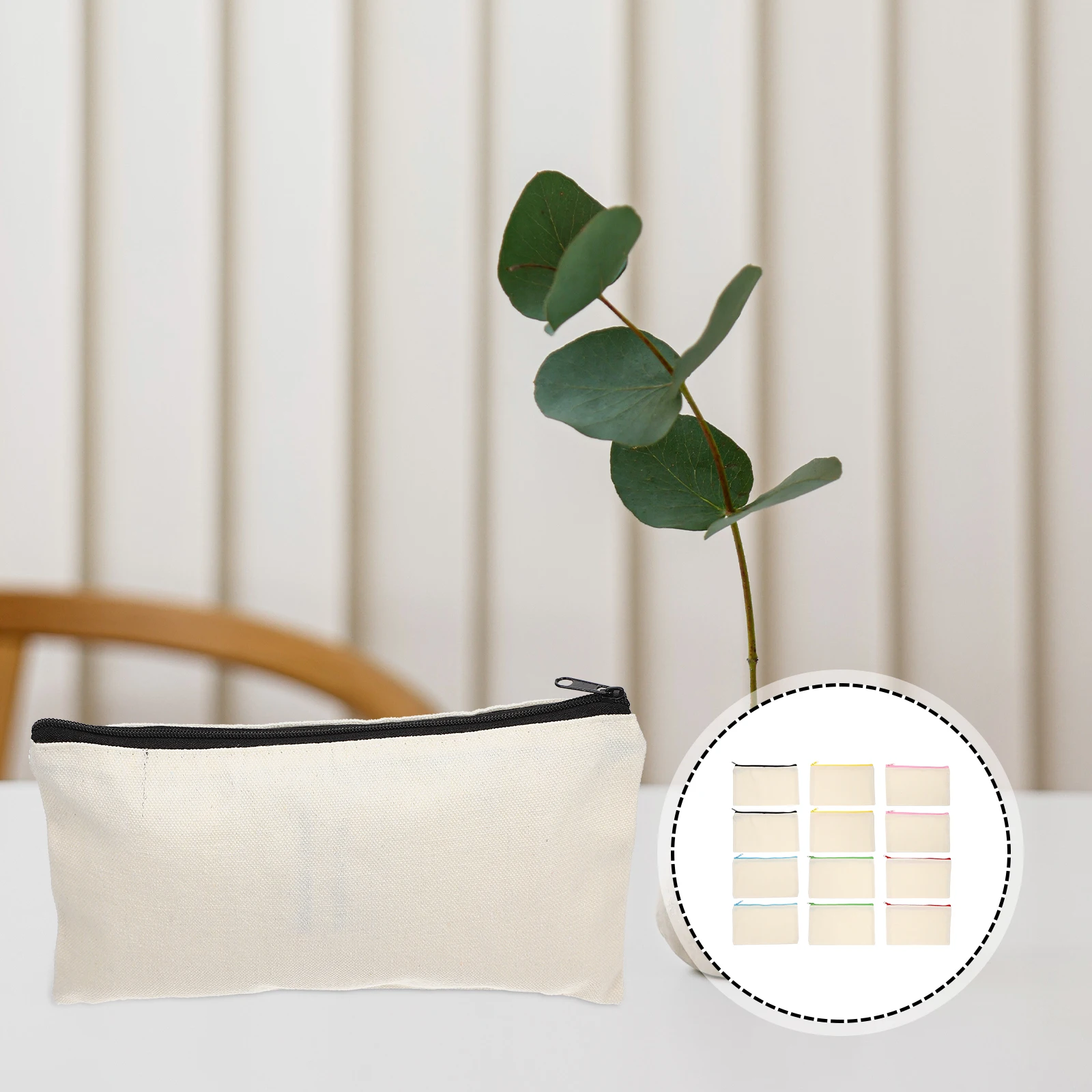 

12pcs Zipper Pouches Canvas Canvas Makeup Bags In Bulk Makeup Pouch Bag Zipper Pouch Travel ganizer Pen Cases Black Storage