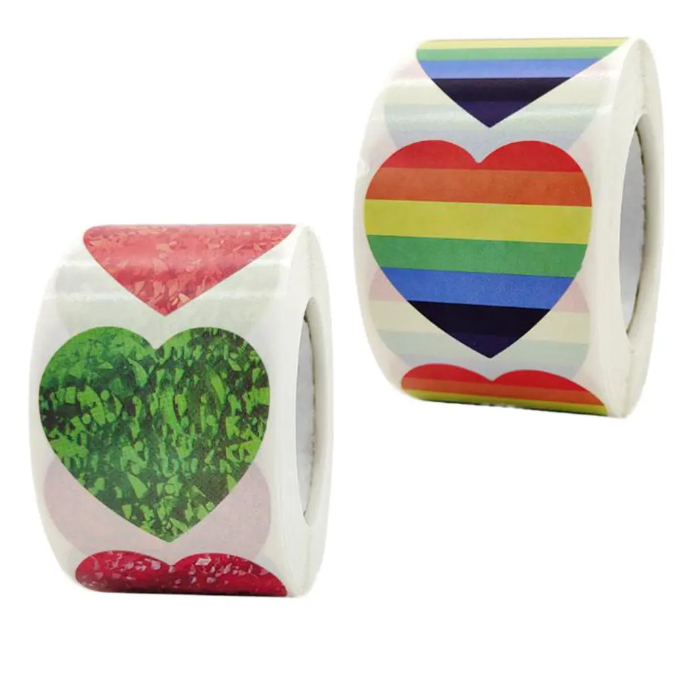 

1000Pcs Heart Shape Stickers Creative Exquisite Self-Adhesive Paper Stickers Gift Sealing Tags Wedding Valentine's Day