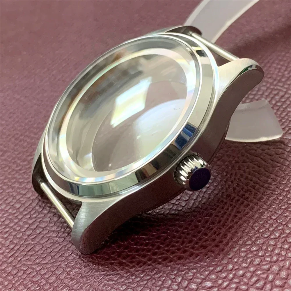 

40mm 316L Stainless Steel Case Curved Sapphire Glass Watch Case for NH35 NH36 Watch Movement Repair Part for 33.5mm Dial NEW DIY