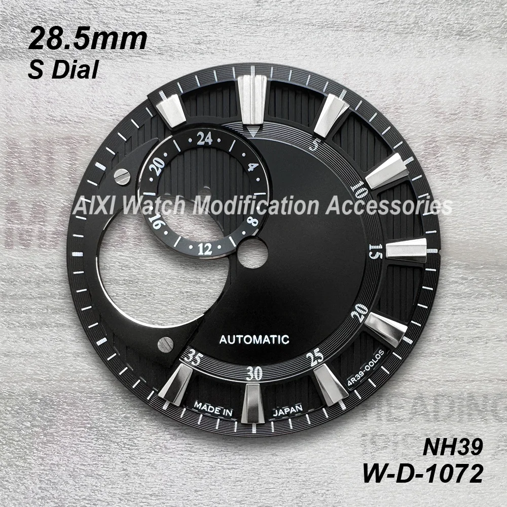28.5mm S Logo Sunburst Dial Suitable For NH39 Movement Hollow Out High Quality Watch Modification Accessories