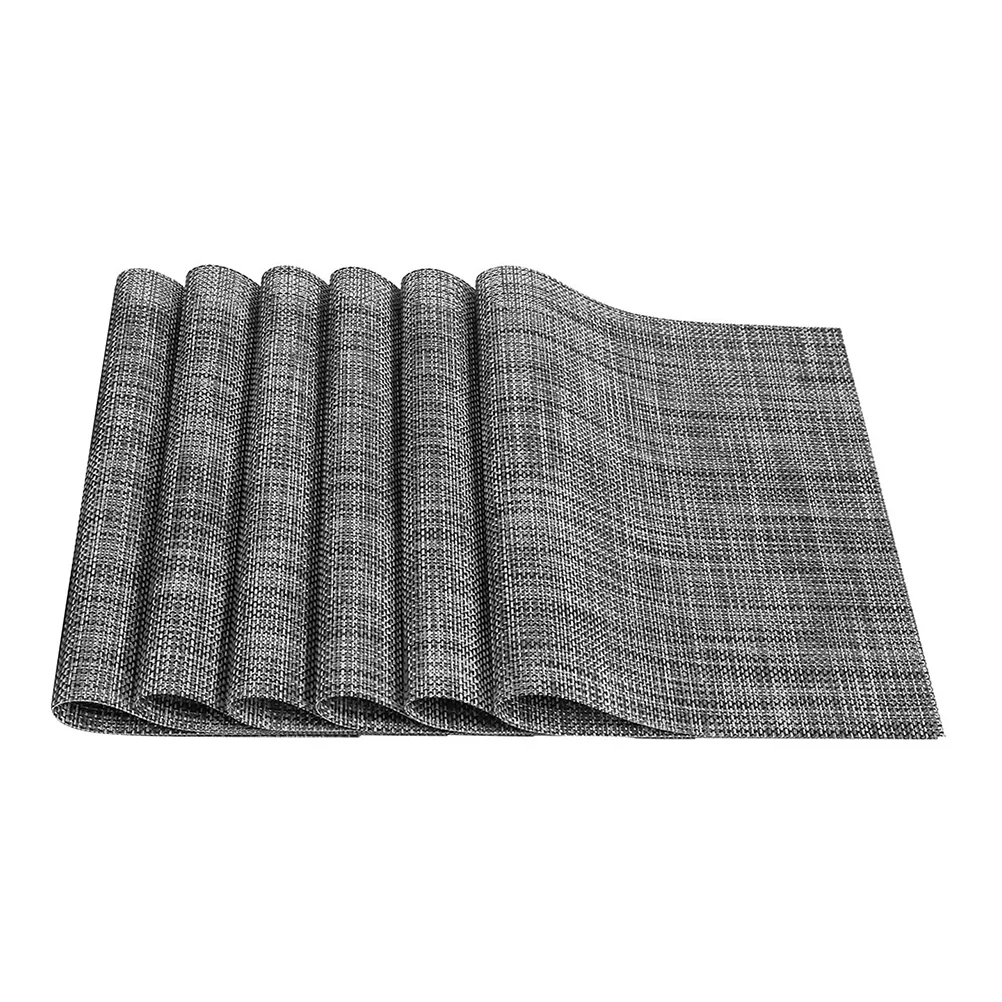 

6Pcs PVC Placemats Modern Reusable Tableware Mat Non-Slip Surface for Home Hotel Cafe Dining Decoration Dining Table Placemats