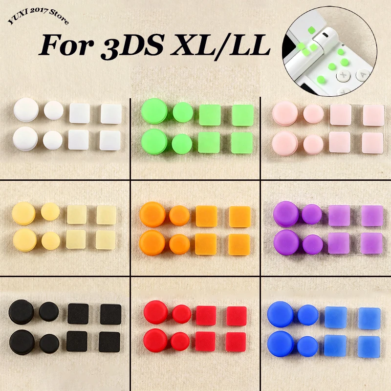 1/2 ensembles de couvre-pieds en caoutchouc anti-poussière avec trous pour vis, adaptés aux pièces de rechange du coussin en caoutchouc inférieur de la console 3DS XL/LL ﻿