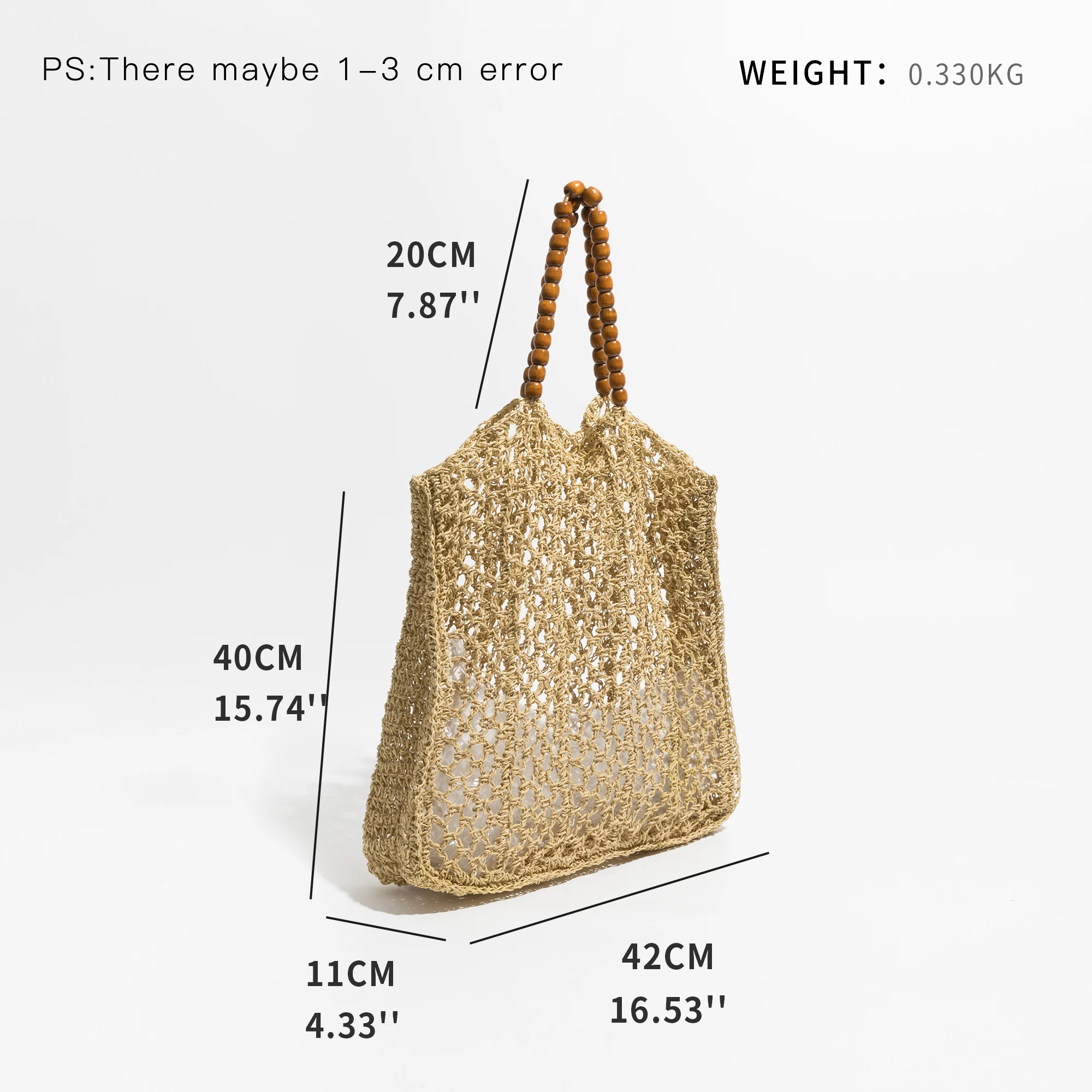 MABULA Beading Handle Straw Mesh Beach Tote Bag Hollow Out Fishing Net Square Shoulder Purse Large Brand Summer Shopper Daypack