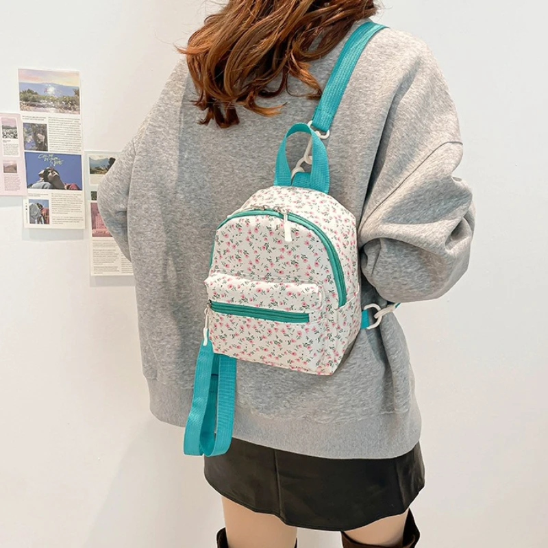2026 Women Floral Backpack Mini Canvas School Bag Small Travel Daypack Cute Shoulder Bags for Girls Gift