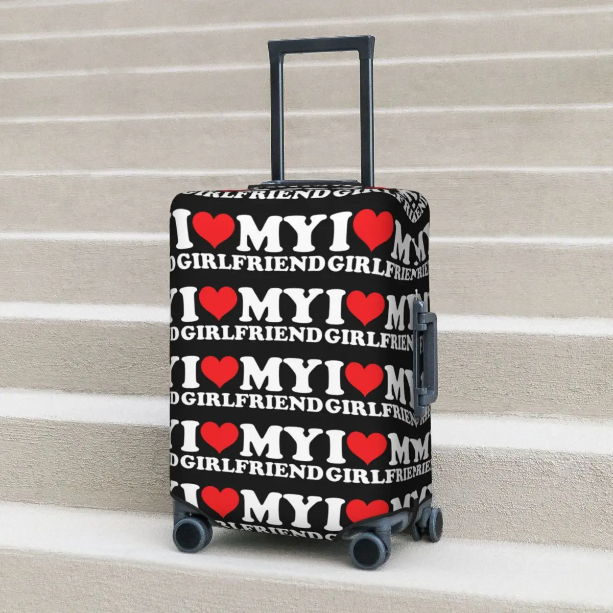 

I Love My Girlfriend Suitcase Cover Protection Elastic Travel Luggage Protector Covers for 18-32 Inch