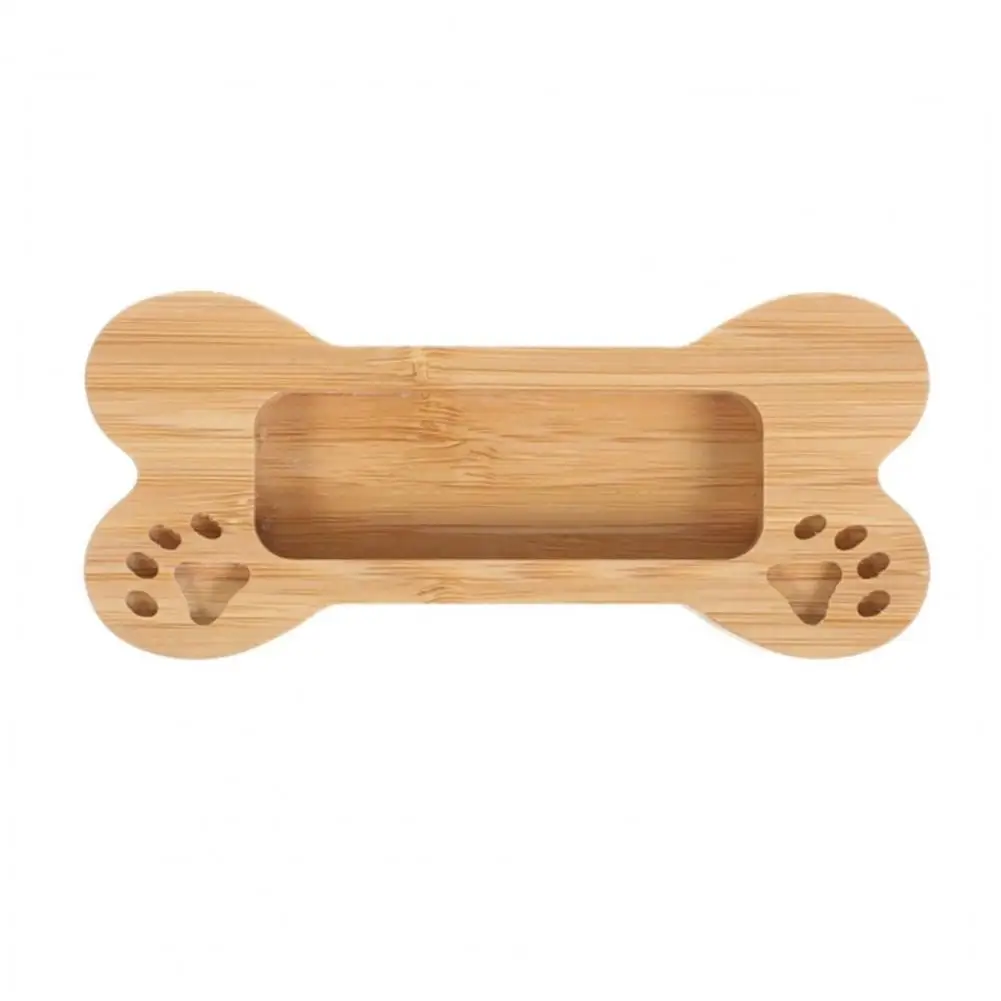 Wooden Card Organizer Desktop Charging Station Wooden Dog Bone Business Card Holder Stable Office Organizer for Hospital Cards