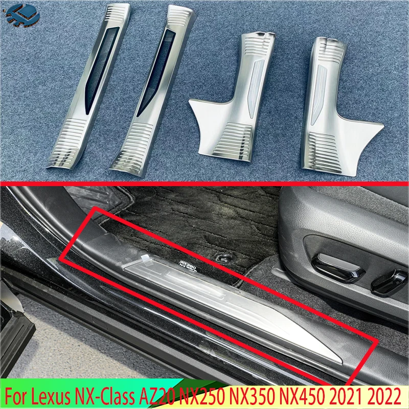 For Petrol version Lexus NX-Class AZ20 NX250 NX350 NX450 2021 2022 Inner Inside Door Sill Panel Scuff Plate Kick Step Trim