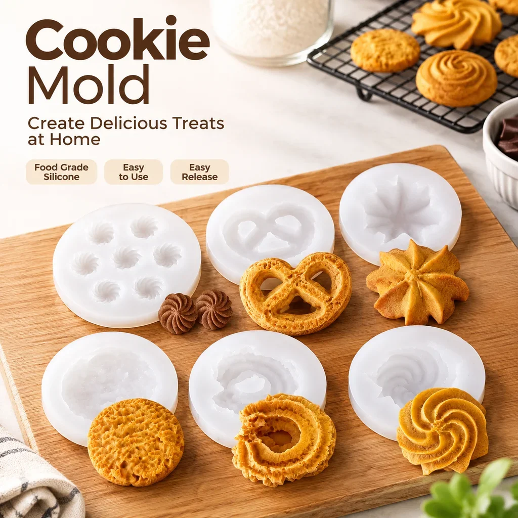 Handmade Cookies Biscuit Baking Mold Chocolate Candy Food Grade Silicone Mould