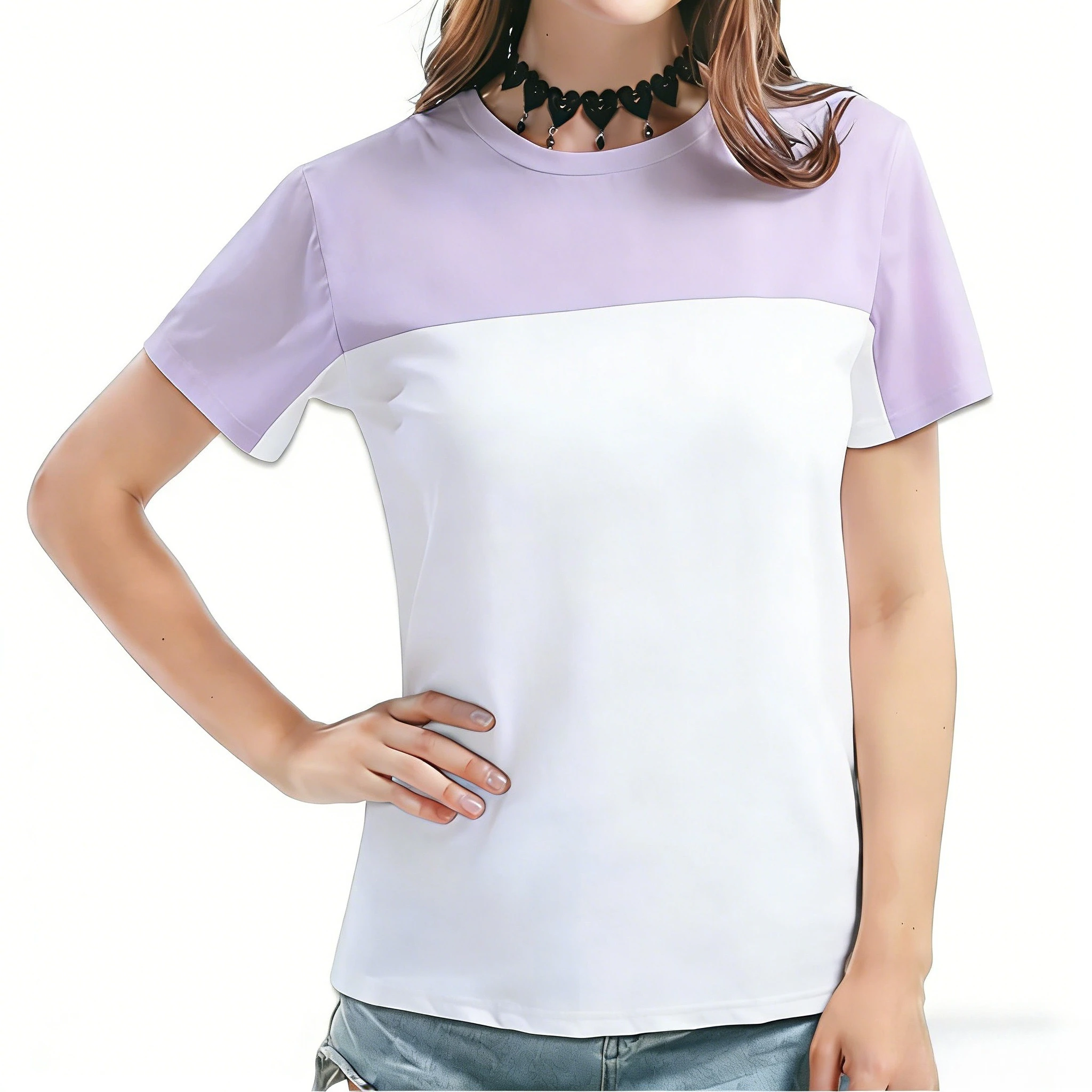 Elevate Your Wardrobe: Premium Color-Block Crew Neck Tees