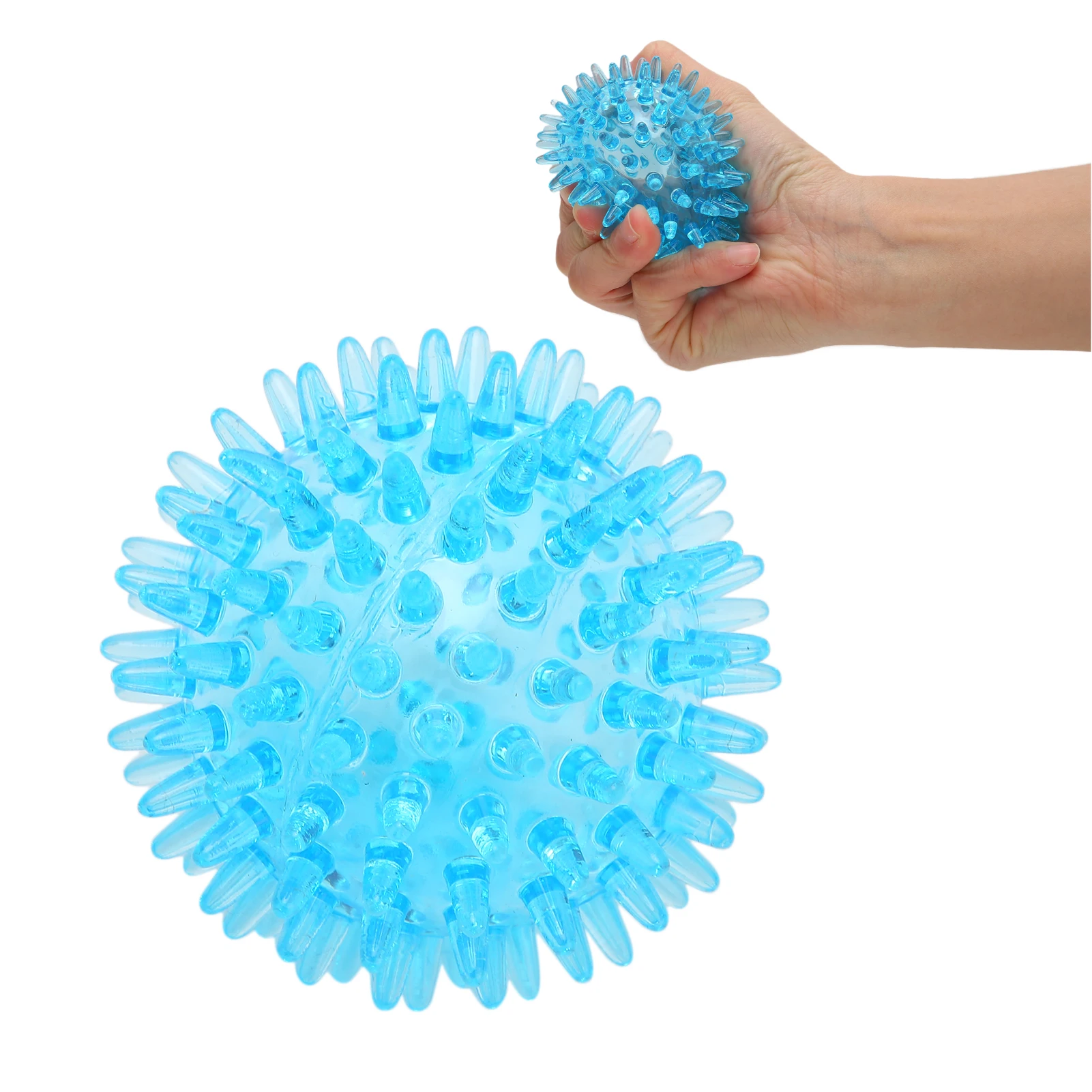 Spiky Ball Hollow Soft Transparent Strength Recovery Exercise Stress Relief Massage Ball for Hand Wrist