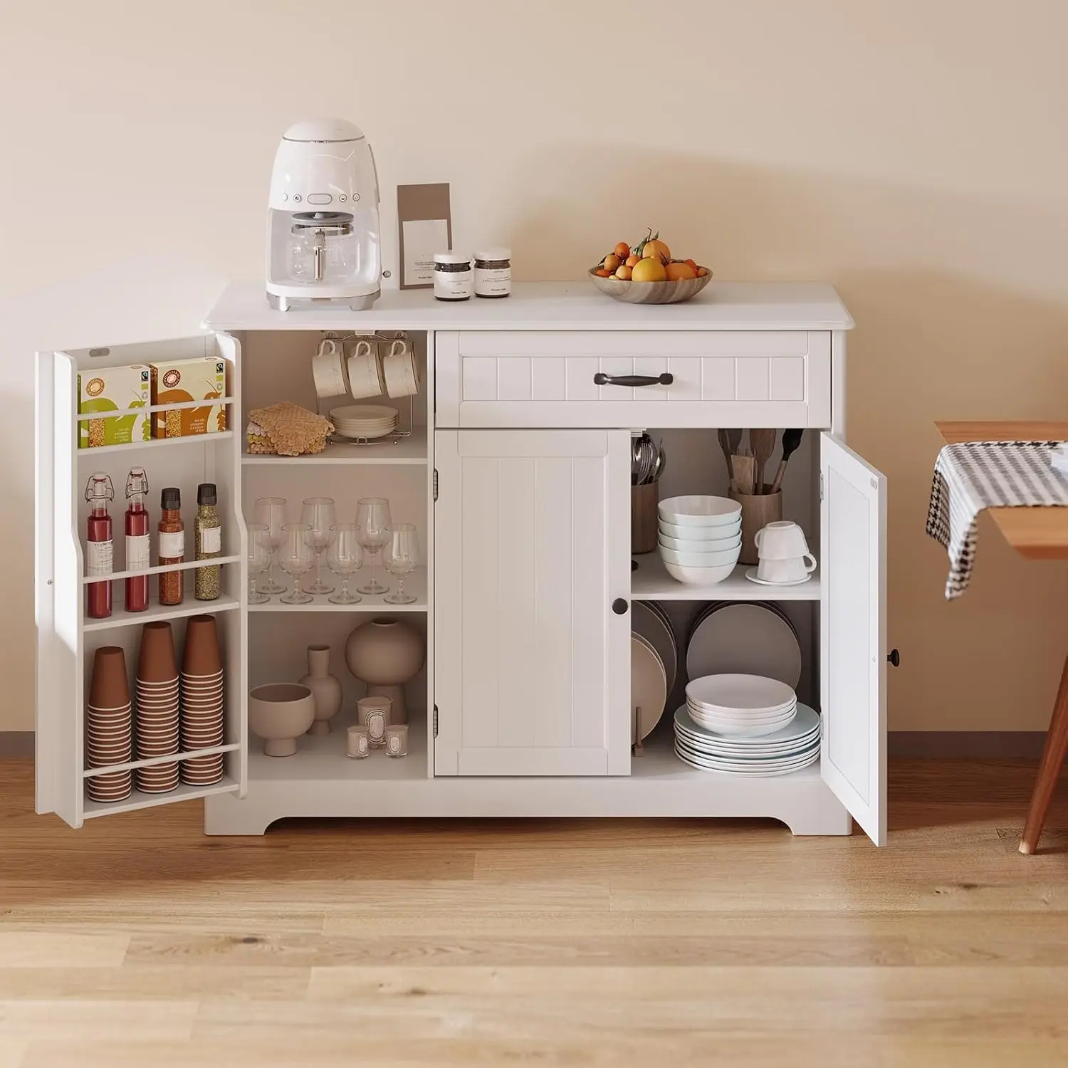 Kitchen Sideboard Buffet Cabinet with Storage Small Coffee Bar Cabinet with Drawer, Kitchen Pantry Storage Cabinet