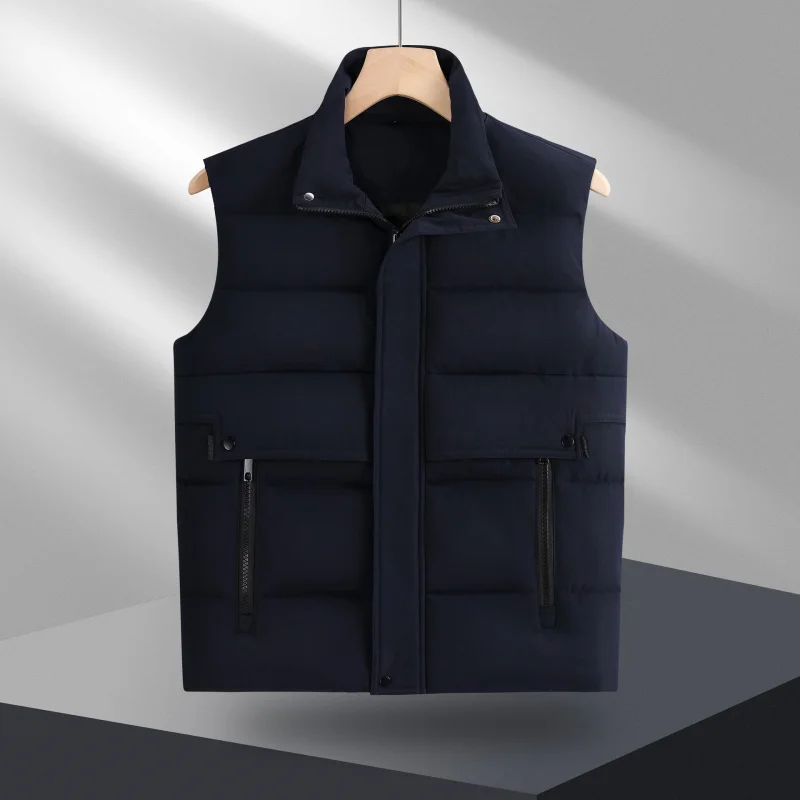 Minsu 2025 New Men's Cotton Vest Jacket New Winter Sleeveless Cotton Coat Warm