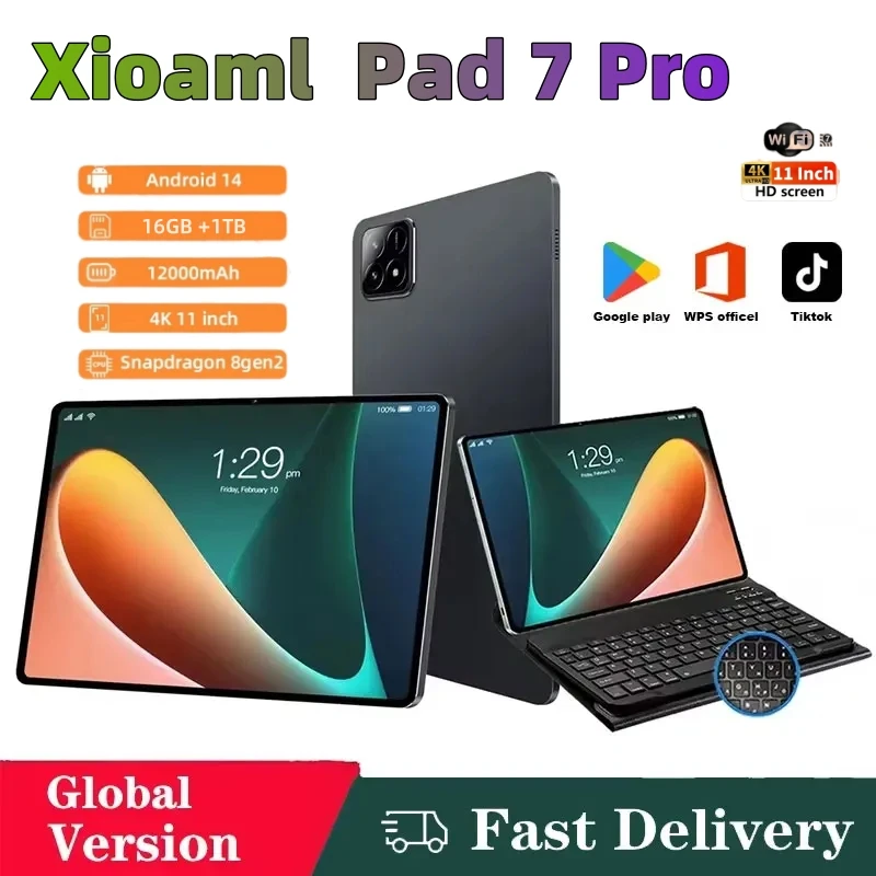 

BRAND NEW Global Version Xioaml Pad 7 Pro 5G 2025 Tablet 11inch Android 14 16GB+1T 20000mAh Dual SIM WiFi GPS 4K HD Tablet PC