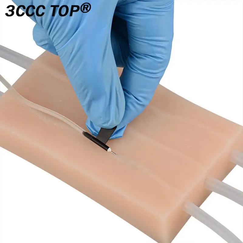 Venipuncture IV Injection Training Pad Silicone Human Skin Suture Model Y/4 Vein Imbedded 3 Skin Layers Injection Practice Model