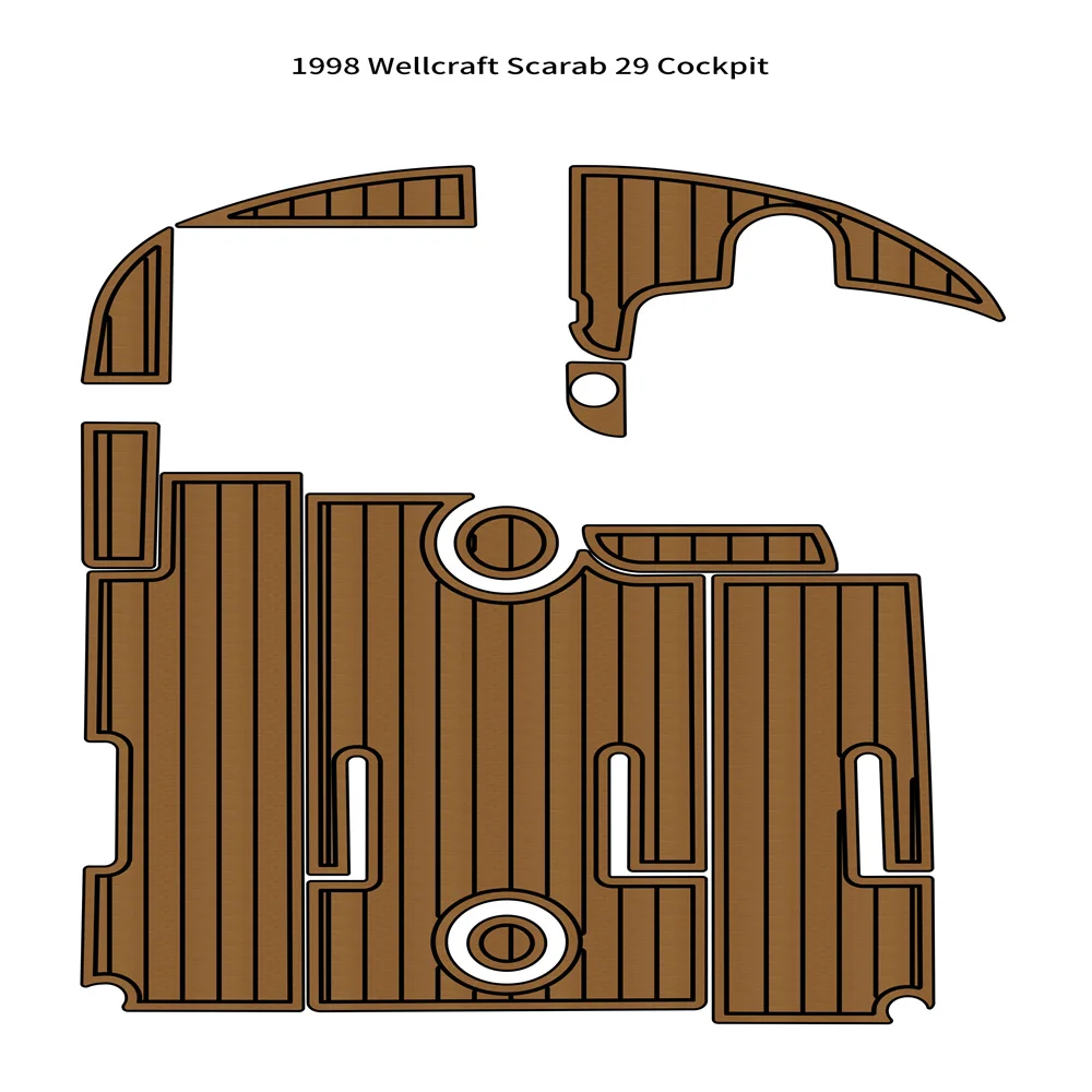 

1998 Wellcraft Scarab 29 Cockpit Mat Boat EVA Faux Foam Teak Deck Flooring Pad