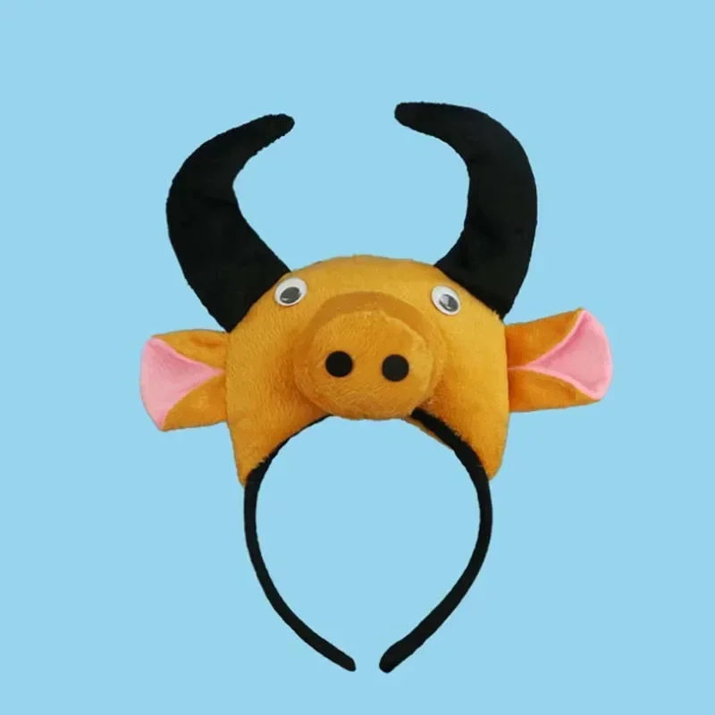 大人と子供のための牛の耳のヘッドバンド、ぬいぐるみ、蝶ネクタイの尾、誕生日パーティー、コスプレ衣装、クリスマス、ハロウィーン、子供