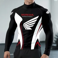 Camiseta de manga larga con cuello medio alto de Honda, serie Fashion Fan, para uso diario, estilo mecánico, deportiva, elegante
