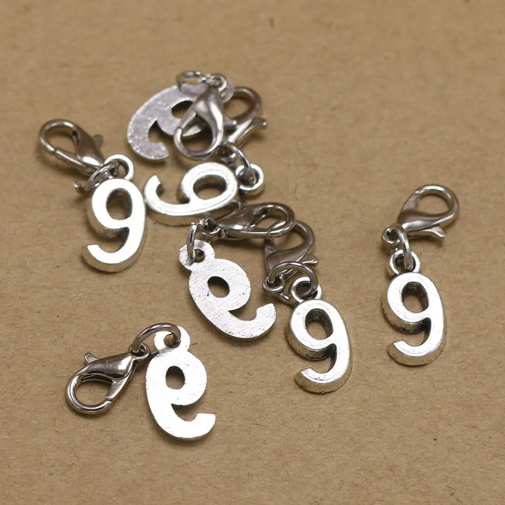 

20 шт. подвесок из сплава с застежкой-карабином, 9 форм, арабские цифры, для серег, изготовления украшений, аксессуары для рукоделия, DIY