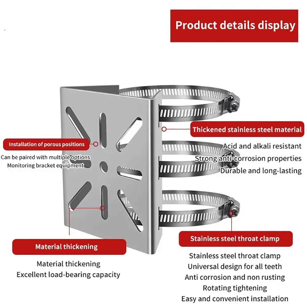 Neue 1Set mit 100/200mm Lange Hoop Überwachung Halterung Edelstahl Universal Pole Mount Adapter Ständer Hoop Halterung langlebig