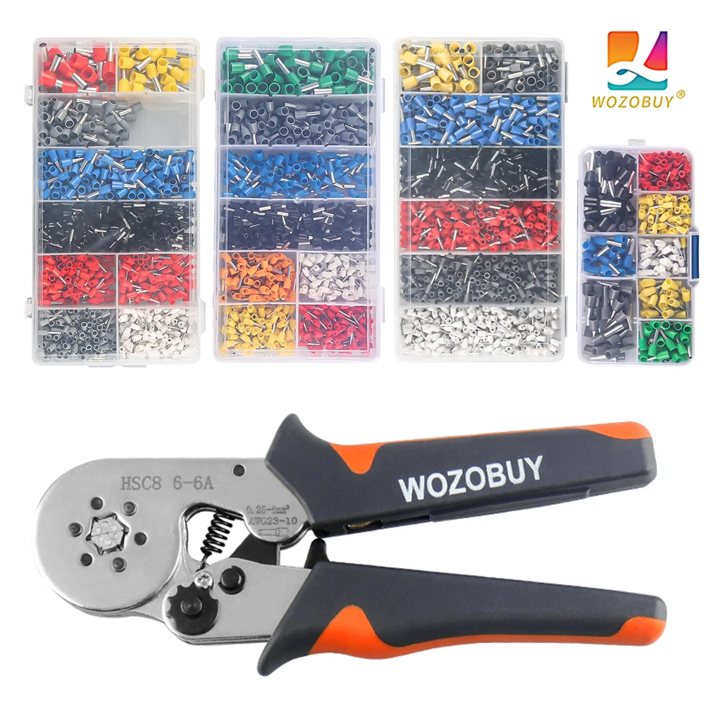 Ferrule Sleeves Terminal Crimping Tools Mini Electrical Pliers HSC8 6-4/6-6(0.25-10mm²/0.25-6mm²) Wire Connection Repair Clamp