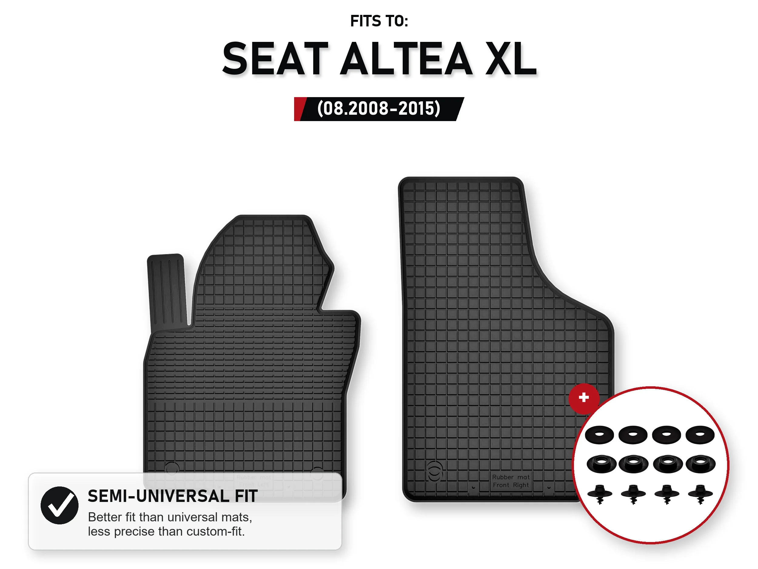 Vloermatten voor: Seat Altea XL 08.2008-2015 Minivan met stoppers