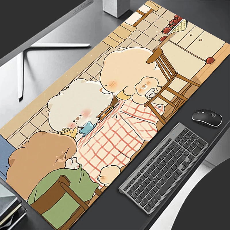 แผ่นรองโต๊ะ แผ่นรองเมาส์ลายหมีน้อย อุปกรณ์เสริมสำหรับโต๊ะทำงาน แผ่นรองเมาส์สำหรับเล่นเกม แผ่นรองเมาส์สำหรับแล็ปท็อป แผ่นรองเมาส์สำหรับโต๊ะทำงาน แผ่นรองเมาส์สำหรับคีย์บอร์ด