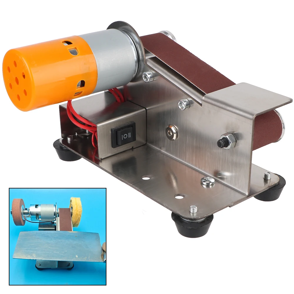 

Belt Sander Electric Sharpener Mini Electric Sanding Polishing Grinding Machine Grinding machine 7 Variable Speed EU plug