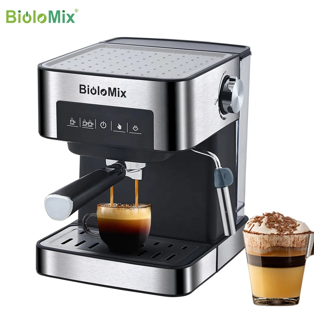 BioloMix 20 Bar Italian Type Espresso Coffee Maker Machine With Milk Frother Wand For Espresso, Cappuccino, Latte And Mocha