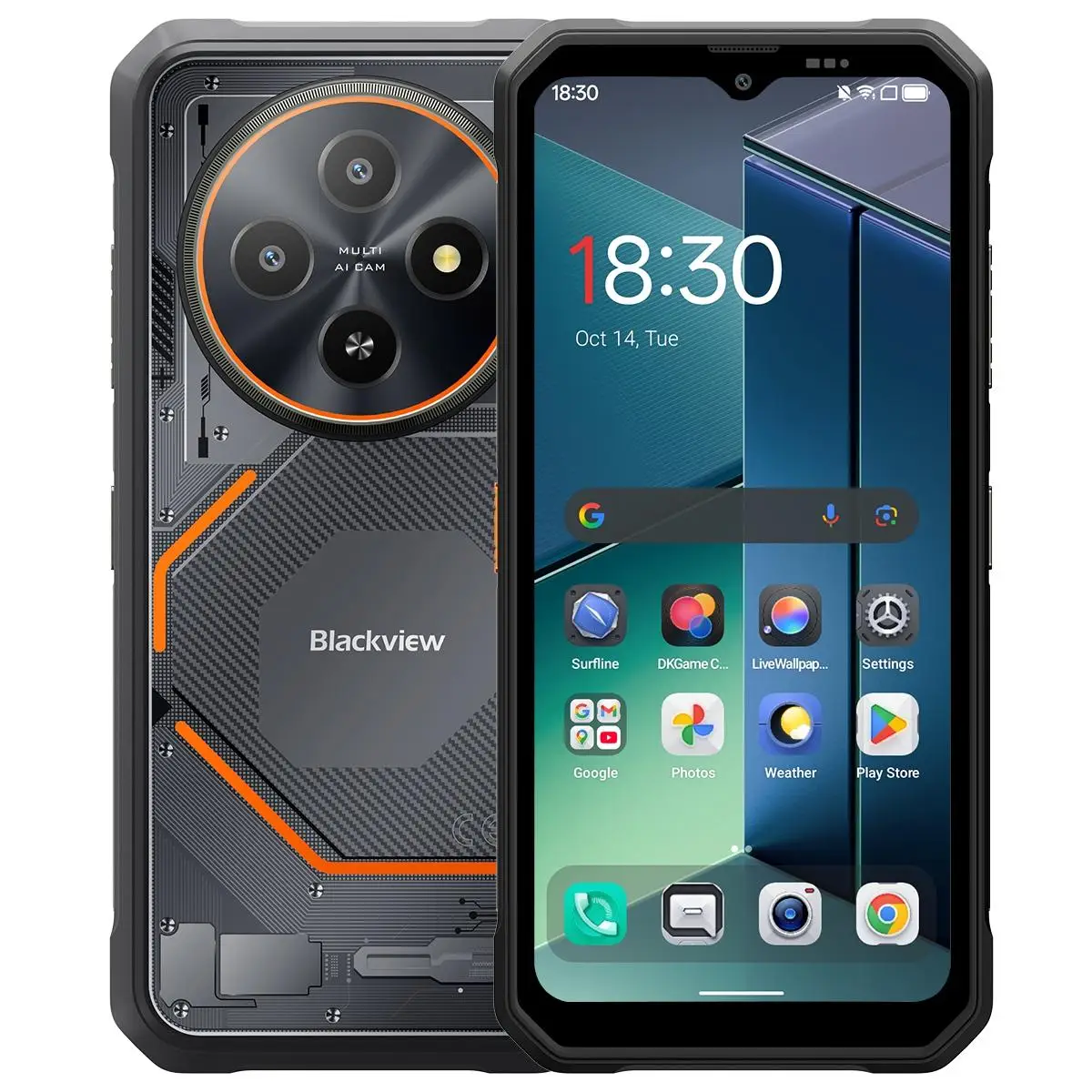 Blackview FORT 2 Smartphone 6.56'' Display 5000mAh Battery 8GB+128GB / 256GB 16MP Camera 4G Android 15 NFC Cell Phone