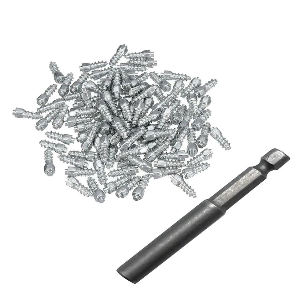 

200PCS 9mm Tire Studs Carbide Screw Spikes Anti- Anti-Ice for Car/SUV/ATV/UTV with Installation Tool Car Tire