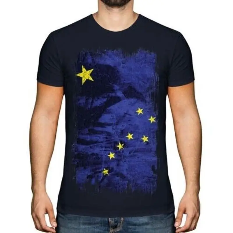 

Alaska State Flag Grunge Mens T-Shirt Top Alaska Gift T-Shirt