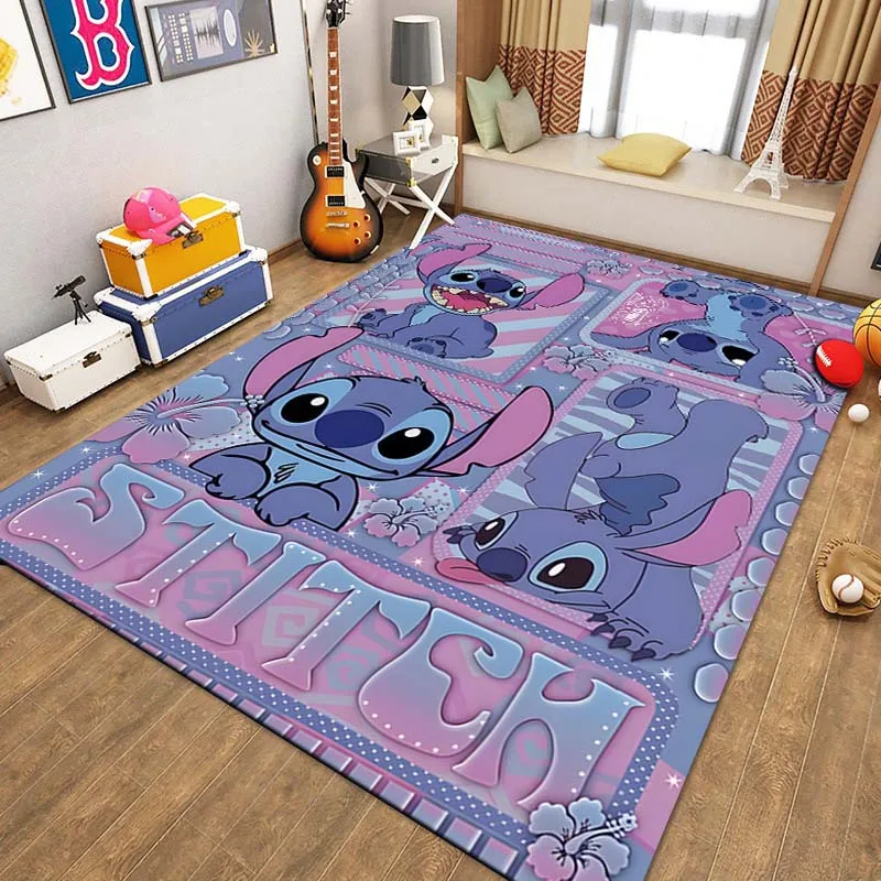 15 Sizes Disney Cartoon Stitch 3D Printing Carpet Rug for Living Room Bedroom Large Soft Carpet Children's Room Decor Rug Gift