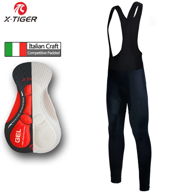 

X-Tiger Cycling Bibs Pants For Men Tight Bike Trousers Triathlon 5D Gel Padding Pro Lycra Bike Pants, Breathable Mountain Biking