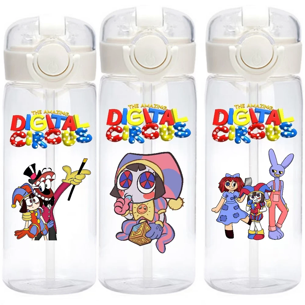 400ml The Amazing Digital Circus Pomni Jax Anime Cute Children Water Drinking Cup Baby Bottle Cartoon Clown Christmas Kid Gift