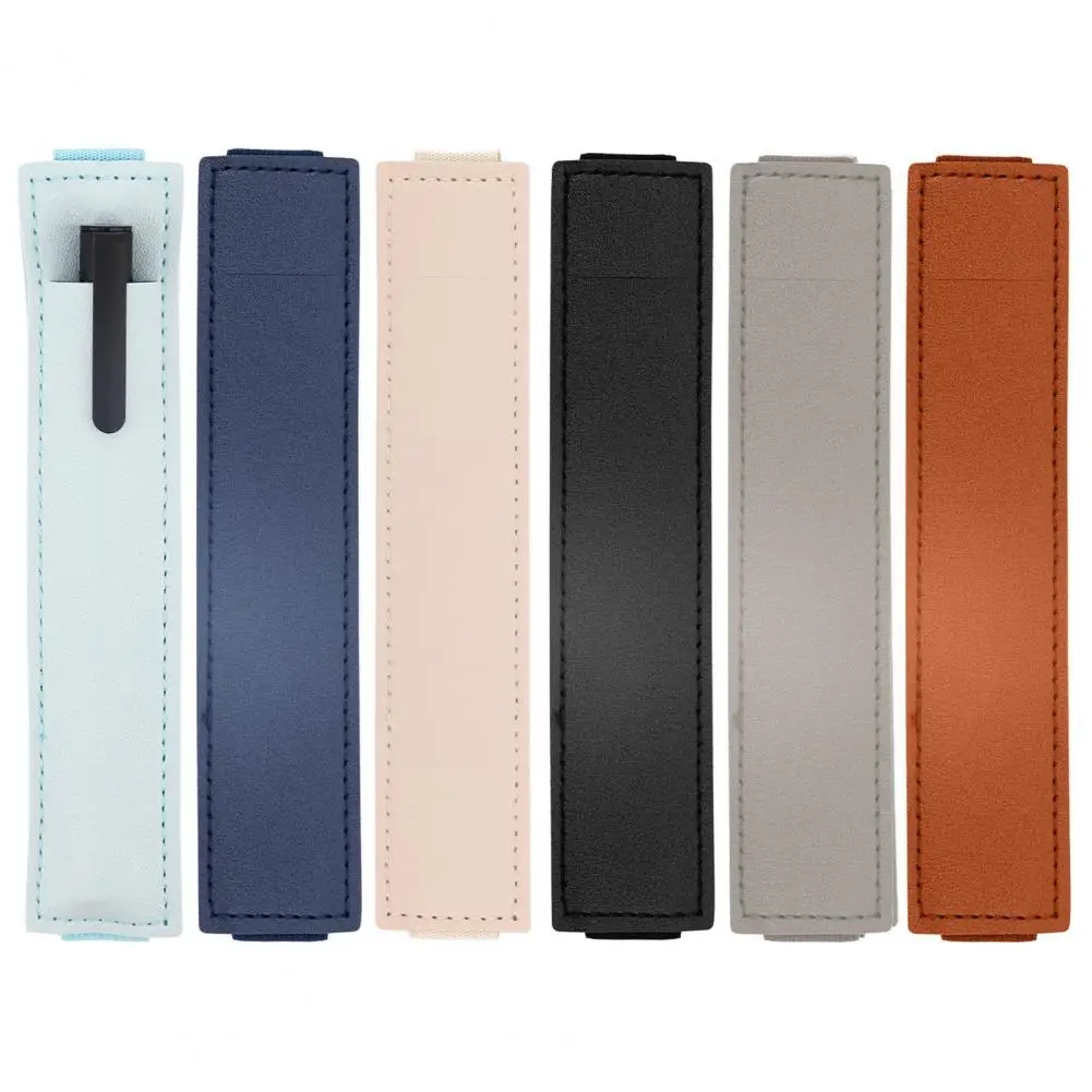 取り外し可能な伸縮性のあるバンドペンホルダー、偽の革のケース、レジャーやノートブック用のペンスリーブ、6個