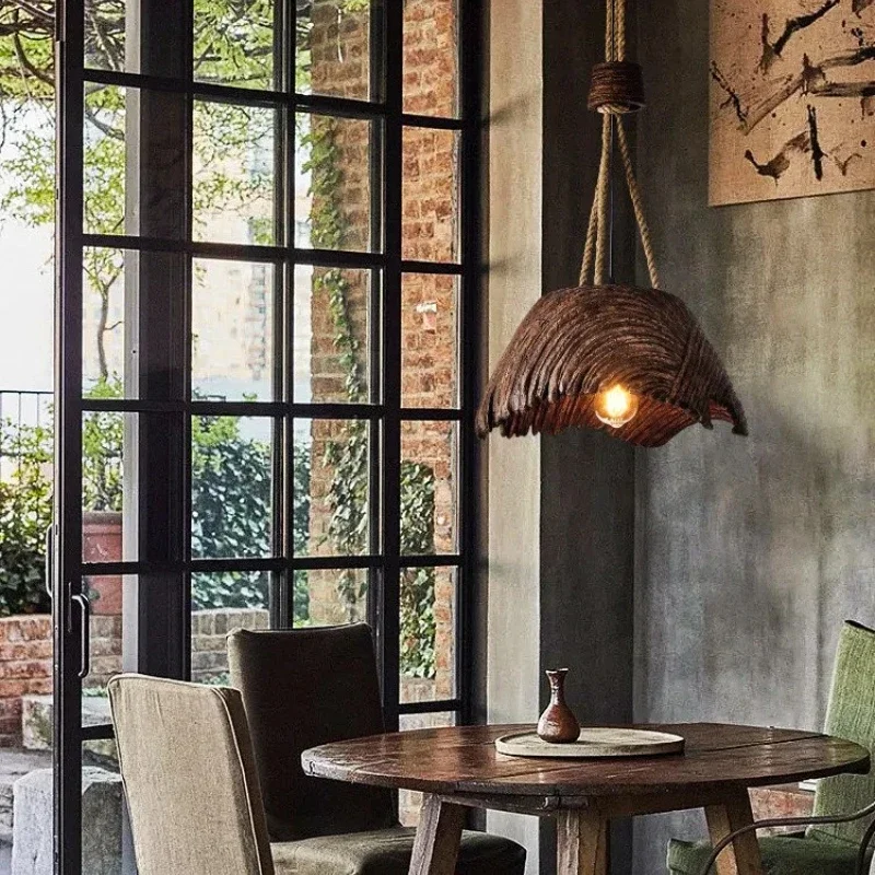 

Japanese Wabi Sabi Style Restaurant Tree Texture Art Pendant Light Bedroom Light Bar Desk Lamp Retro Homestay Designer Lighting