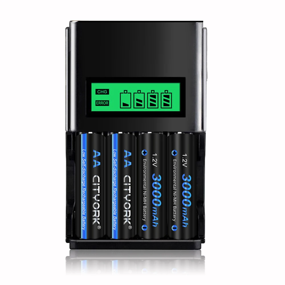 Baterai Isi Ulang CITYORK 1.2V AA 1.2V AA 3000MAh NI-MH Baterai AA Isi Ulang Bateria untuk Kamera Senter Led Mainan Mobil