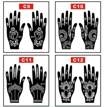 העברה תחרה חדש שחור חינה יד קעקוע חינה מדבקות אמנות קעקוע זמני india חינה ערכת חינה