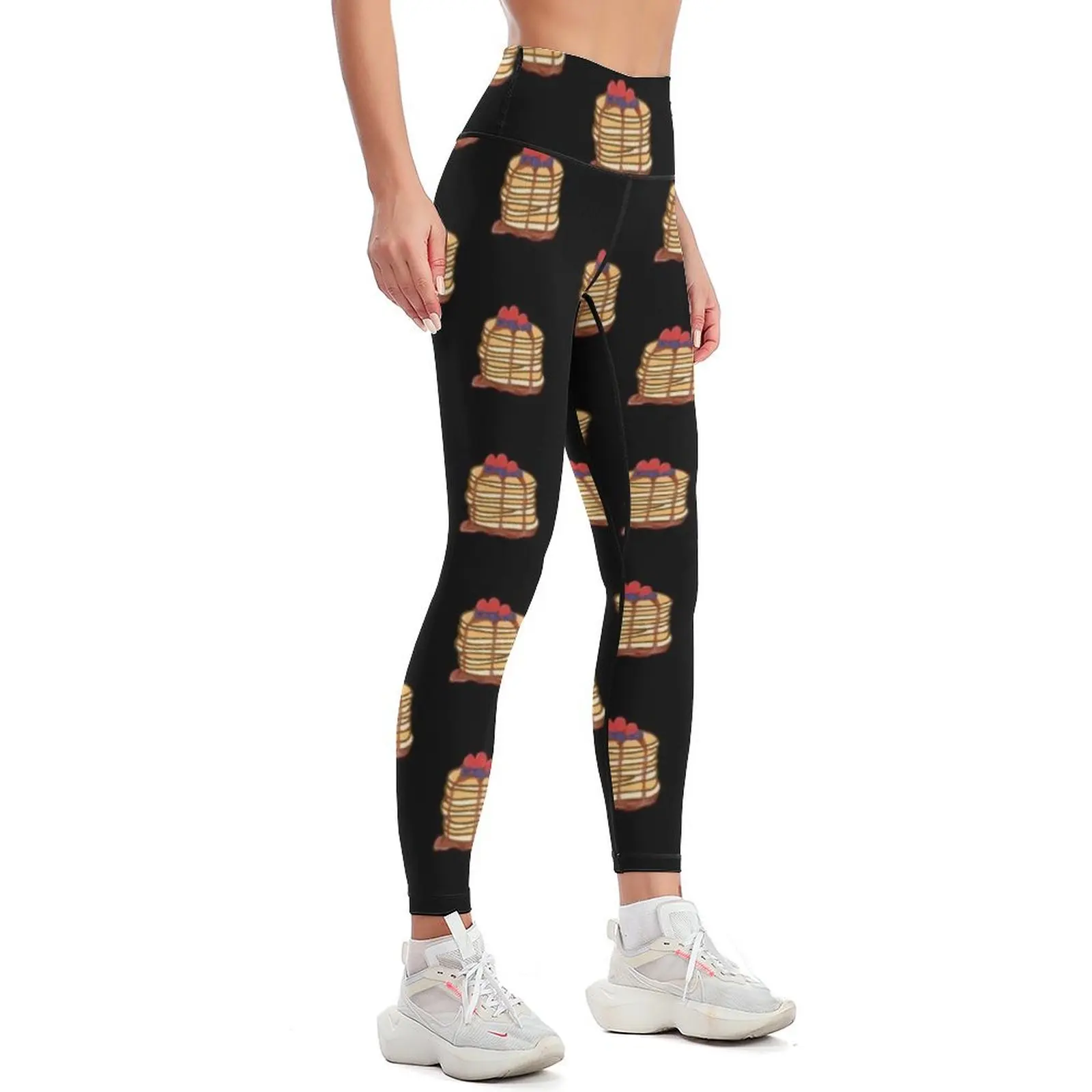 Pancakes with raspberries, blueberries and maple syrup Leggings sports woman gym for physical Legging sport Womens Leggings