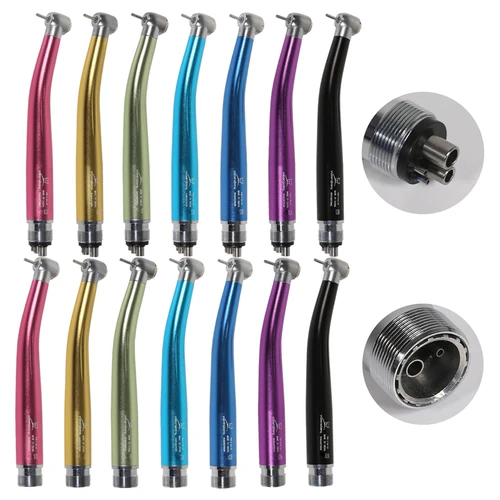 Imagen 2 del producto Dental de alta velocidad, 2/4 orificios, limpieza estándar/cabeza grande, botón pulsador, turbina de aire, estilo NSK, compatible con fresas ISO de 1,6mm