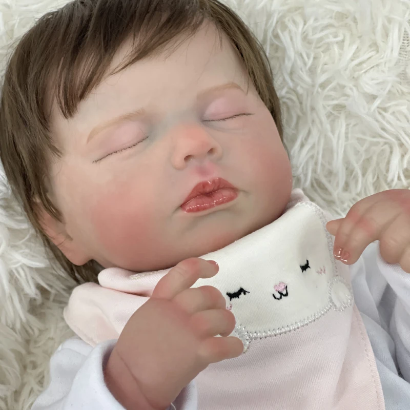 49CMシリコンベビードール リボーンドール ルル フルボディビニール リアルな新生児 3Dスキン 静脈が見える ボネカス リボーンドール