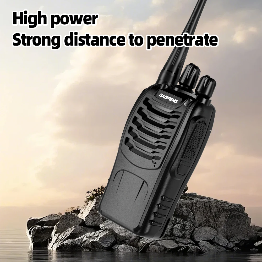 2PCS Baofeng 888S Plus Professional Handheld Two-Way Walkie Talkie  Frequency Ran 1-3KM Ran 5W Power Output 1500MAh Battery Car