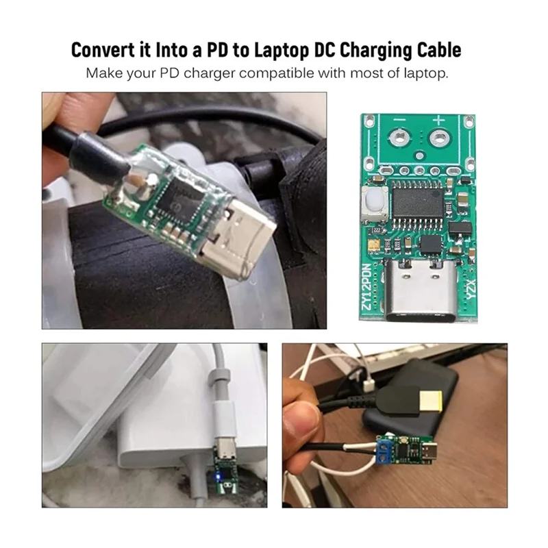 2 uds ZY12PDN USB-C PD2.0/3,0 a DC convertidor módulo de fuente de alimentación señuelo carga rápida disparador Poll Detector de pollido probador