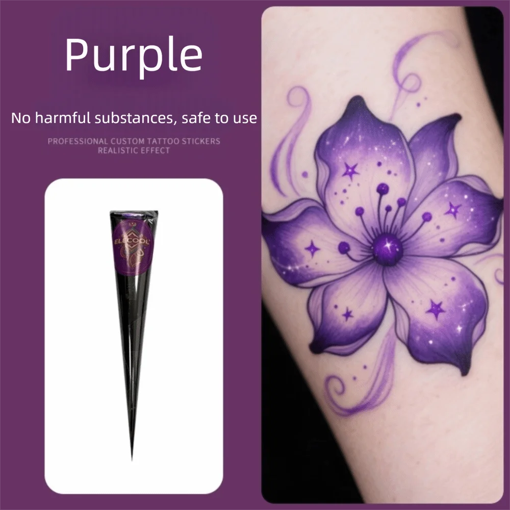 Easy-To-Use Henna Tattoo Cream Semi-permanent Temporary Mehndi Body Art Ink Black Brown Temporary Tattoo Paste Temporary Tattoo