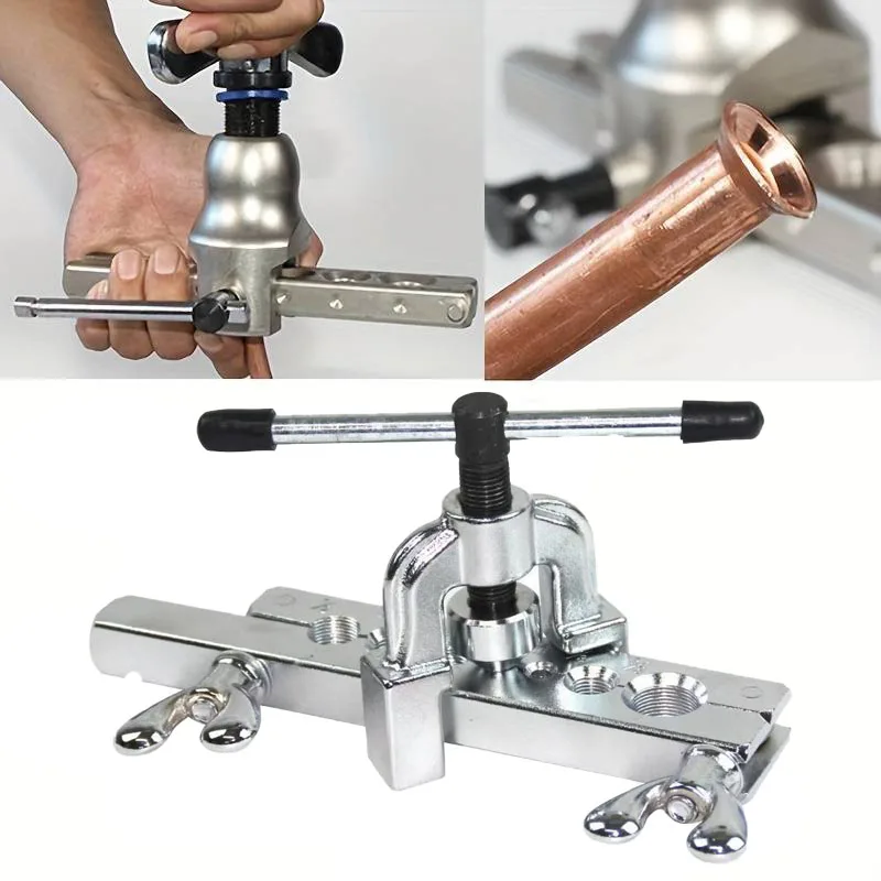 

Copper Tube Expander 45 Degree Brake Pipe Flare Tool Kit with Adapters for Reaming Pipes