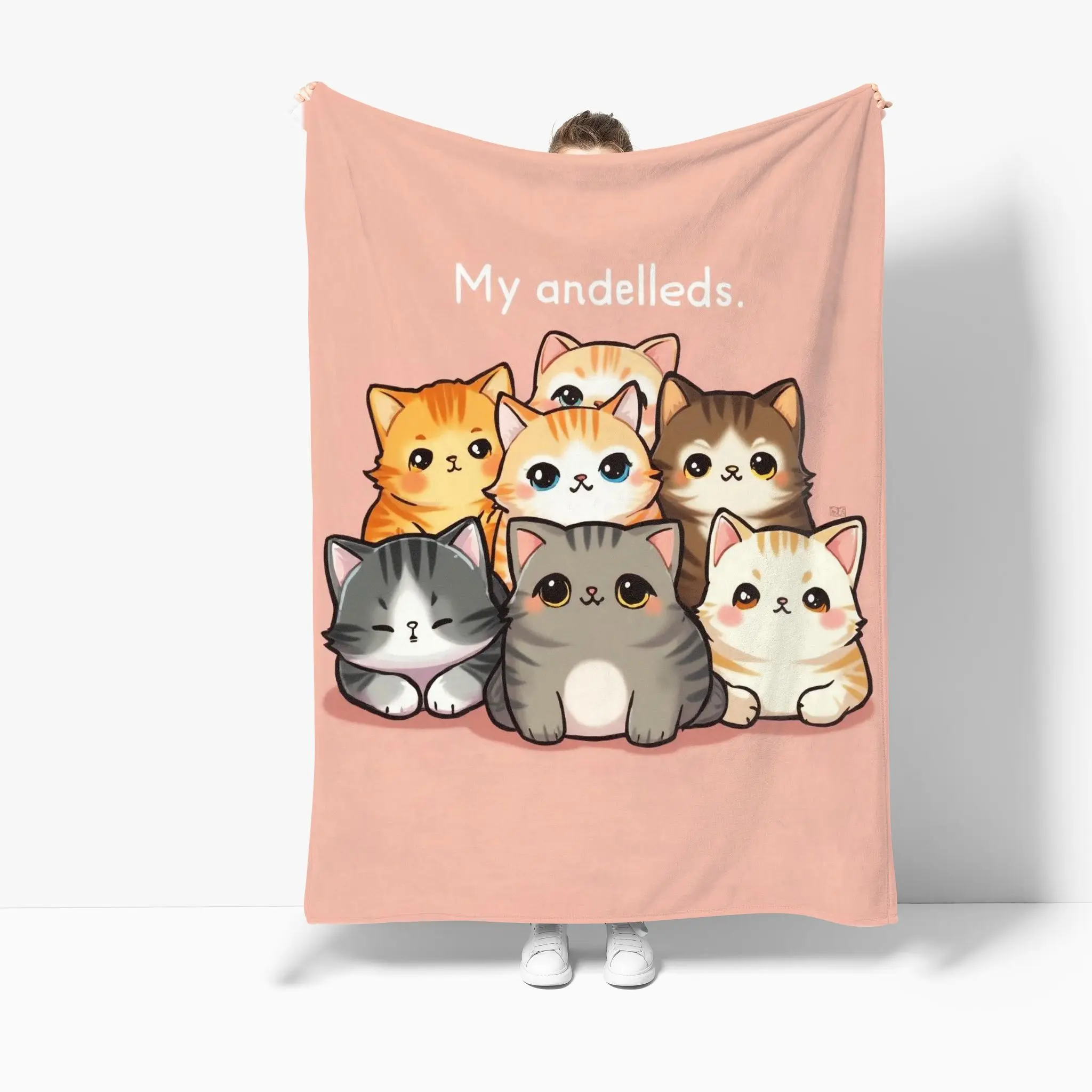 

Cartoon Cat Pattern Blanket, Soft And Comfortable Sofa, Bed Blanket, Office Travel Blanket, Pet Supplies