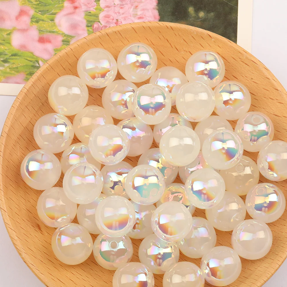

Cordial Design 100Pcs 16*16MM Resin Bead/Hand Made/Round Shape/Light Aurora Effect/DIY Beads Making/Jewelry Accessories #16718
