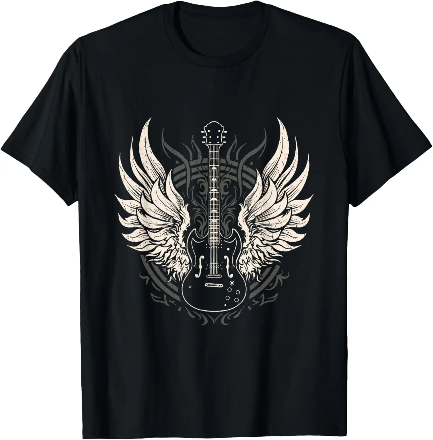 Vintage Guitar Wings 80S Rock Music Men Women Short Sleeve T-Shirt